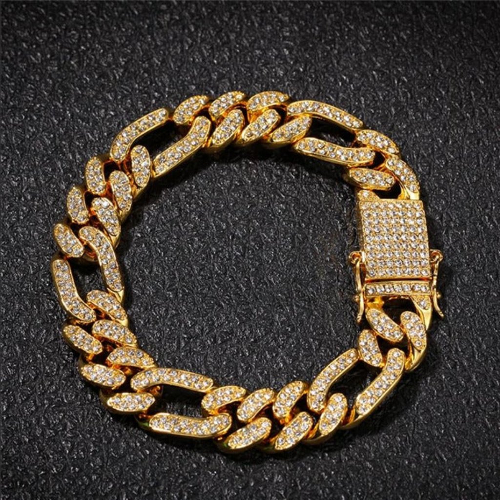 8" Womens 2ct Diamond 14k Gold Figaro Chain Link Bracelet 2 Ct 14 Karat Silver